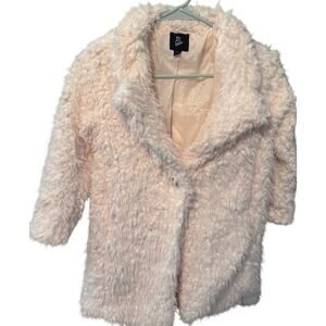 Art Class Girls' Long Faux Fur Coat Jacket - Ivory White NWT S